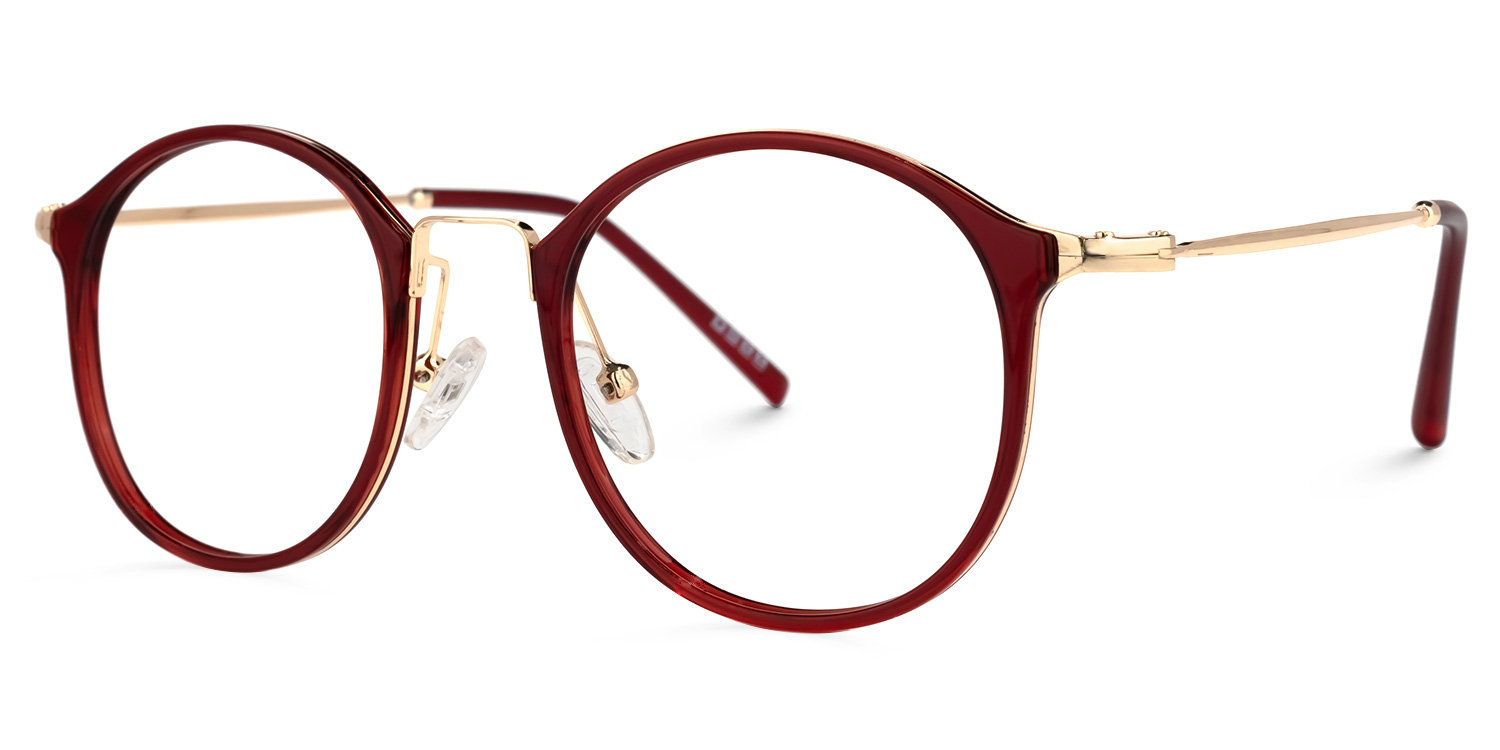 Colcas Round Red Glasses | ZEELOOL Canada1