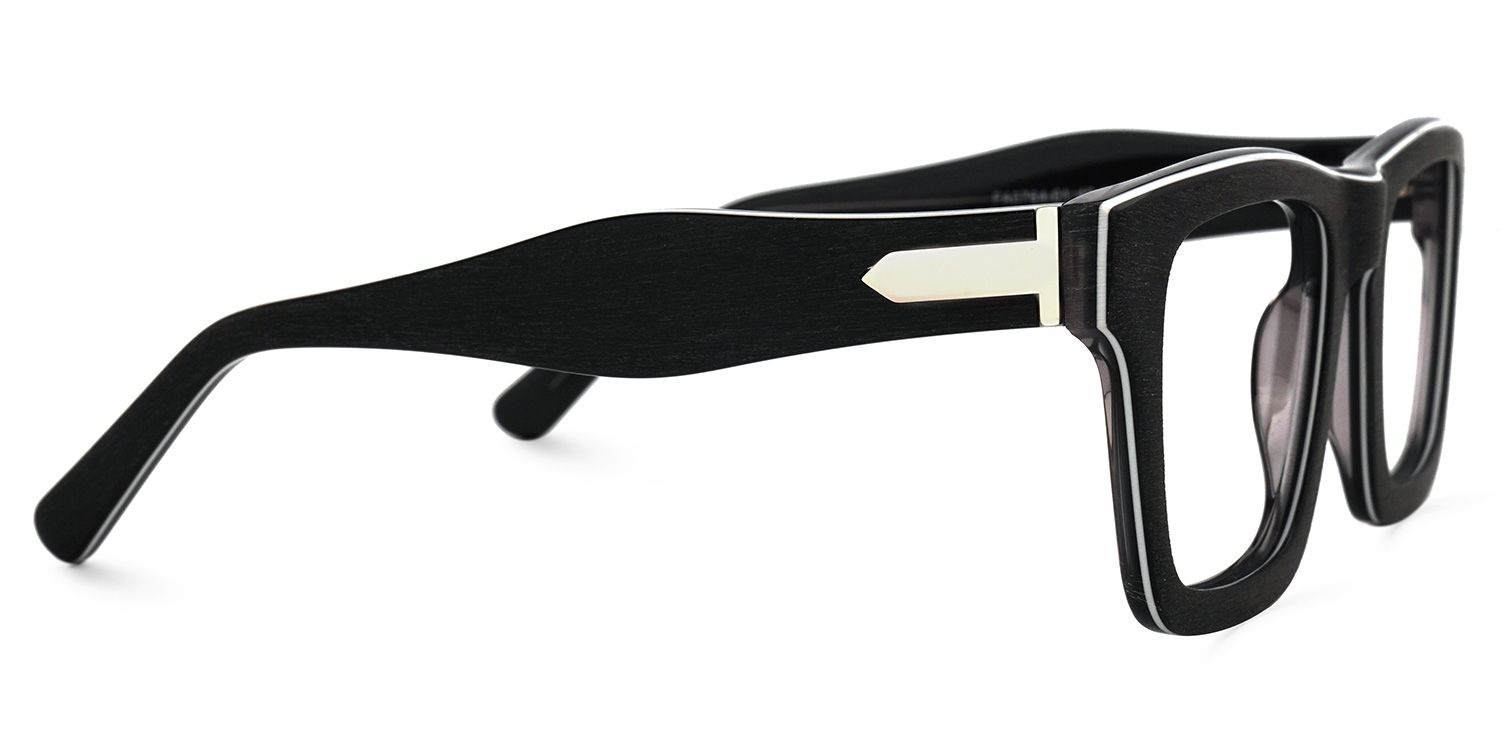 Riley Rectangle Black Frosted Frame Glasses | ZEELOOL Canada3