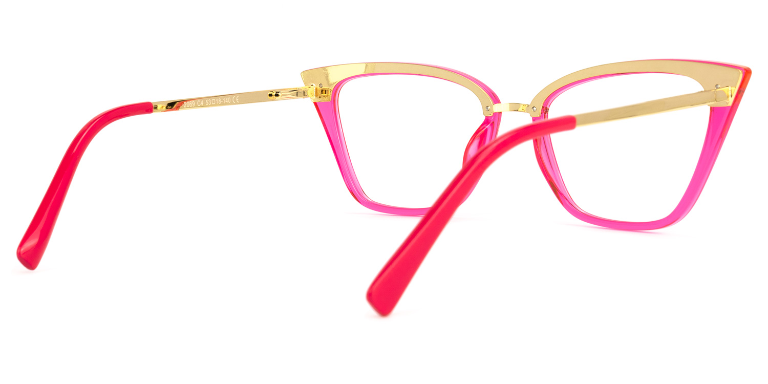 Dionne Cateye Bright-Pink Glasses | ZEELOOL Canada7