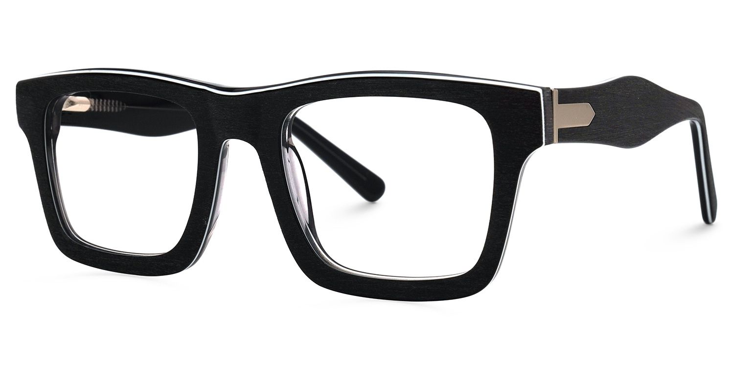 Riley Rectangle Black Frosted Frame Glasses | ZEELOOL Canada4