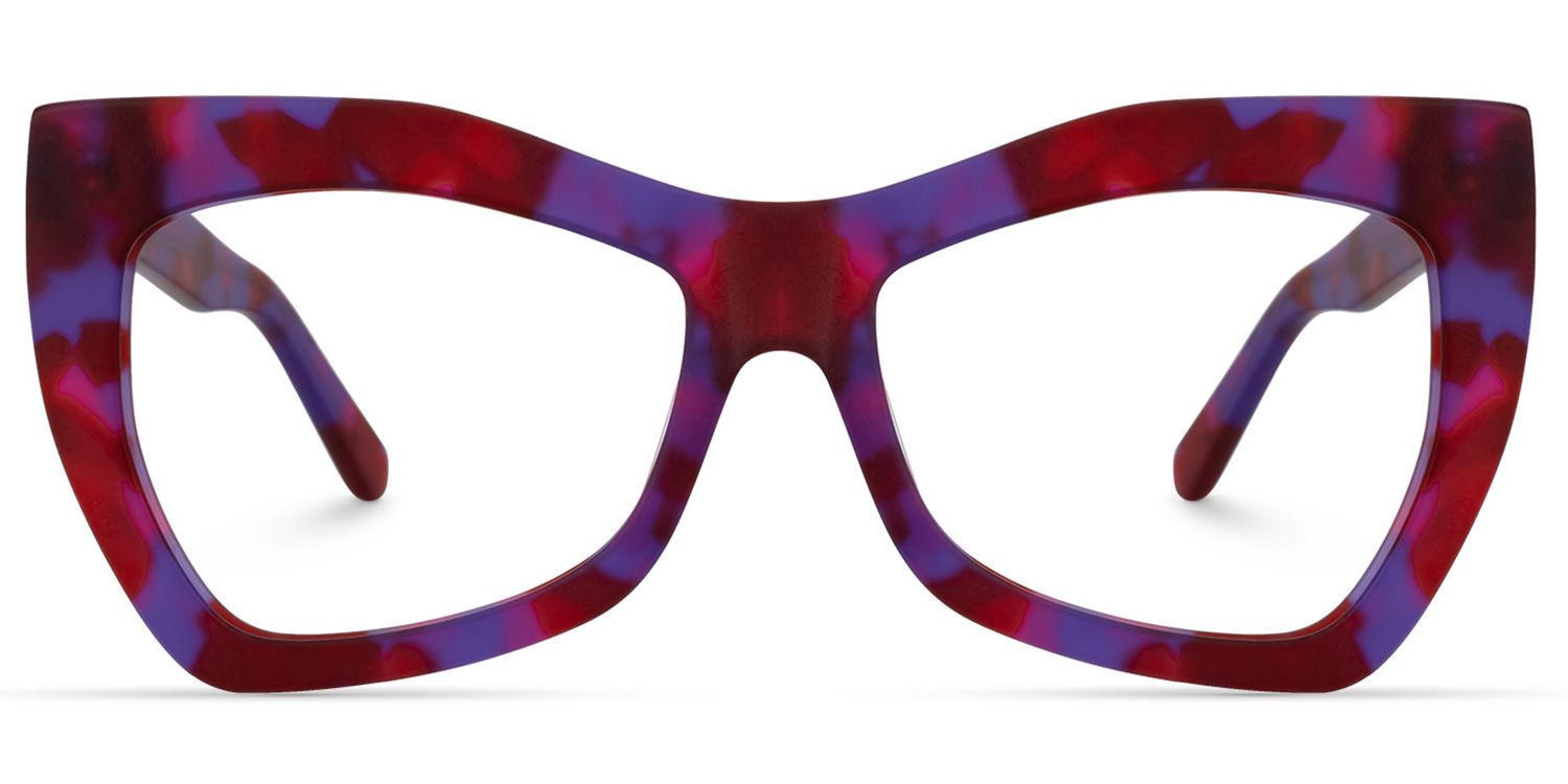 Bernita Geometric Red-Purple Glasses | ZEELOOL Canada0