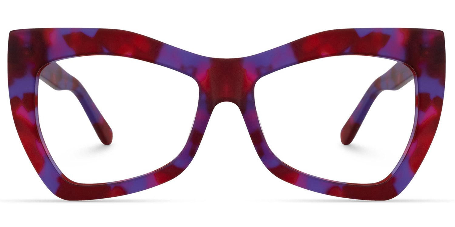 Bernita Geometric Red-Purple Glasses | ZEELOOL Canada0