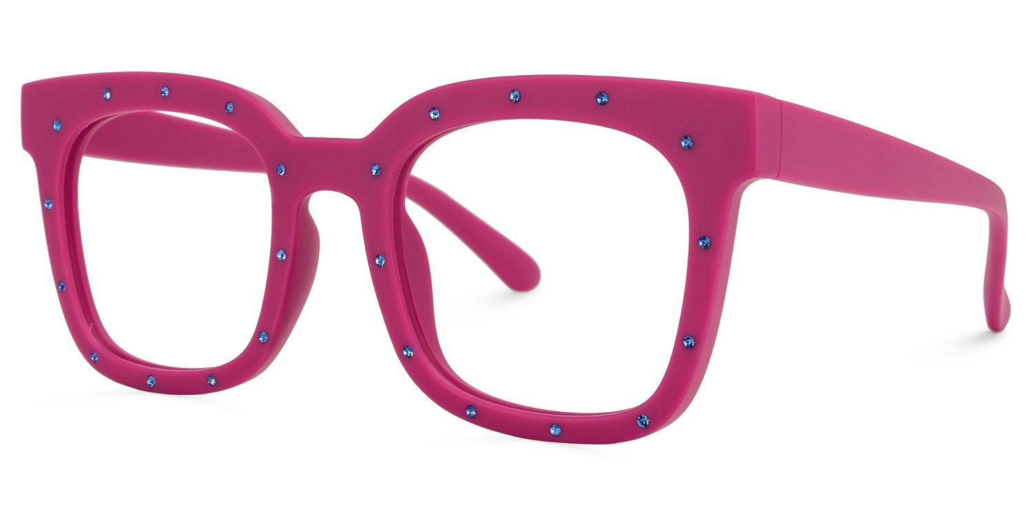 Eussub Square Bright-Pink Glasses | ZEELOOL Canada1