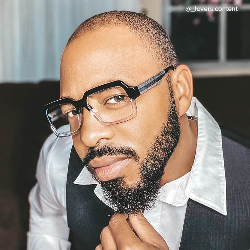 Jack Rectangle Black & Crystal Glasses9