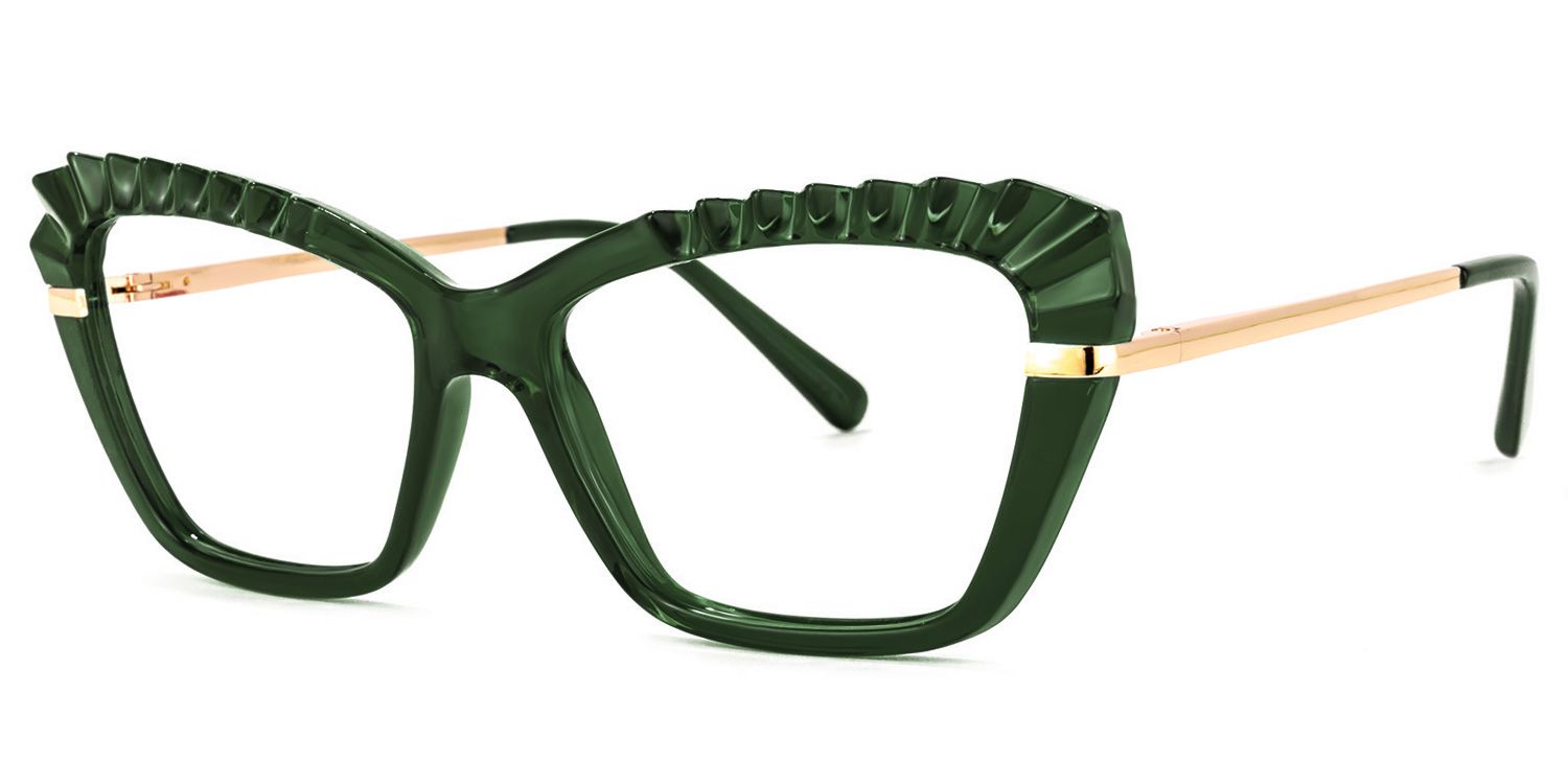 Sophie Cateye Dark-Green Glasses | ZEELOOL Canada1