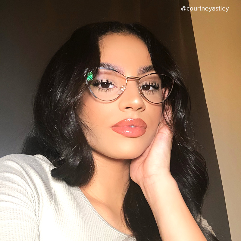 Sydney Cat Eye Metal  Black Frame Glasses | ZEELOOL Canada9