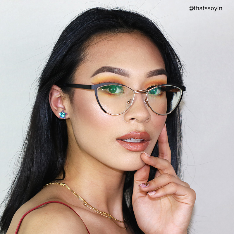 Sydney Cat Eye Metal  Black Frame Glasses | ZEELOOL Canada11