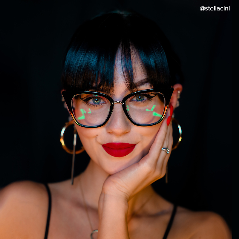 ZEELOOL Tallulah Cat Eye Black Glasses