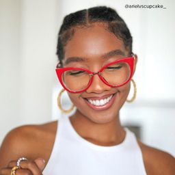 Jacqueline Red Cat eye Glasses10