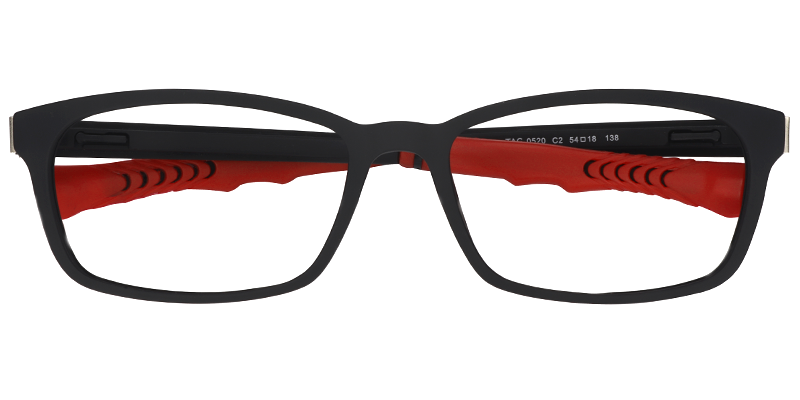 Lacy Rectangle Black Red Sports Glasses | ZEELOOL Canada1