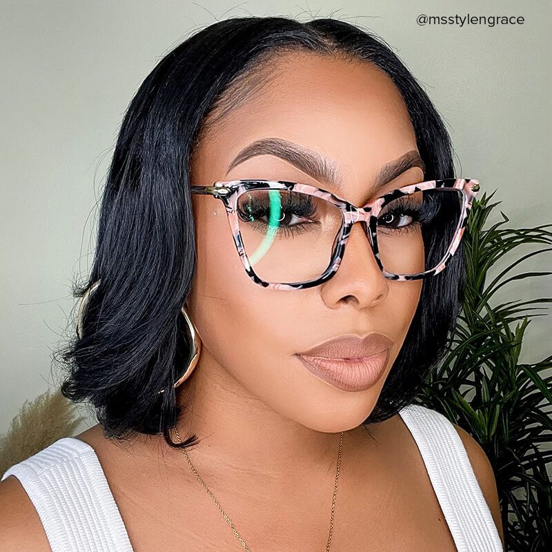 Hilary Butterfly Pink Floral Frame Eyeglasses | ZEELOOL Canada6