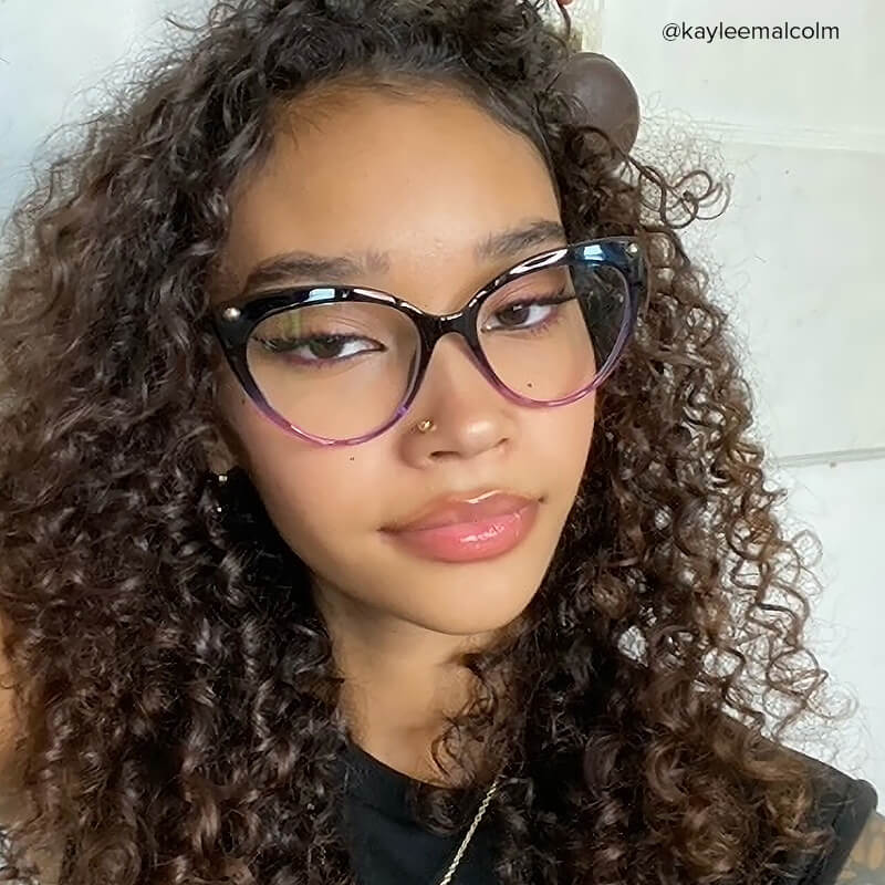 Alivia Cat Eye Purple Gradient Frame Glasses | ZEELOOL Canada6