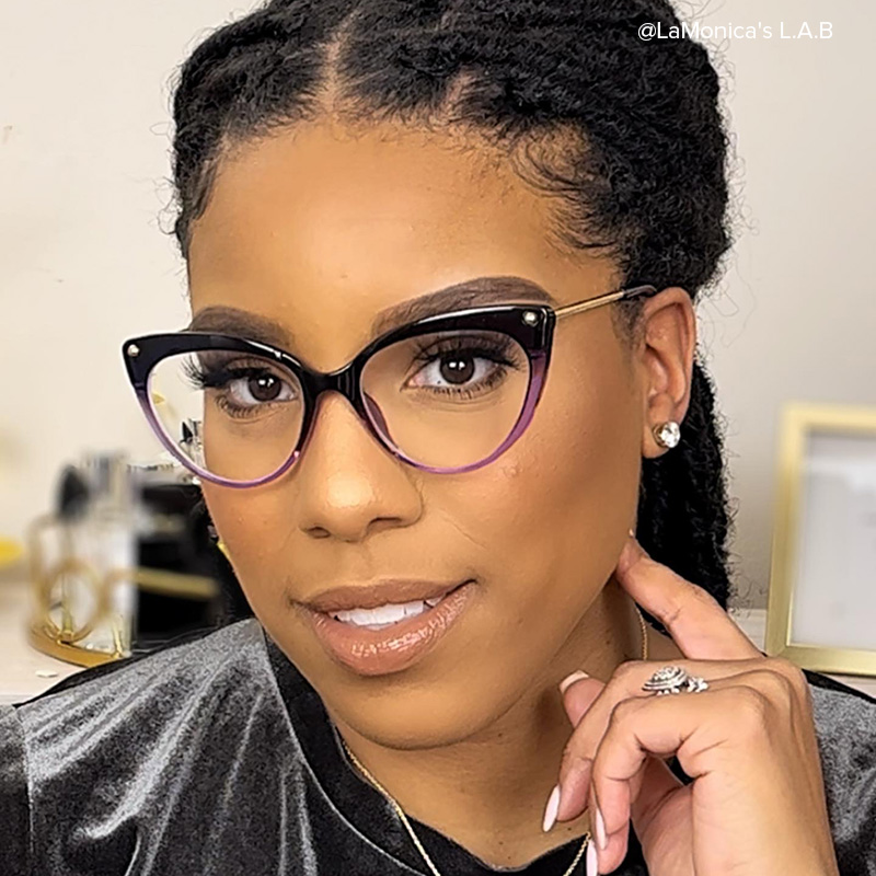 Alivia Cat Eye Purple Gradient Frame Glasses | ZEELOOL Canada7