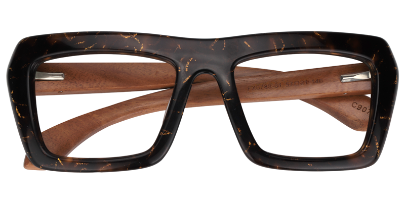 Rectangle Black-Gold Glasses1
