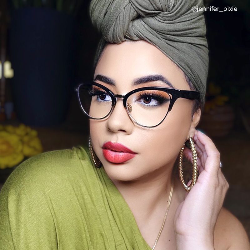 Charlene Browline Cateye Black EyeGlasses | ZEELOOL Canada5