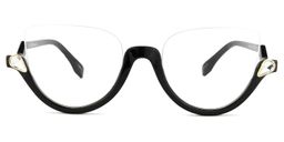 Felicia Cat Eye Black Glasses (Z-shaped Arms)0