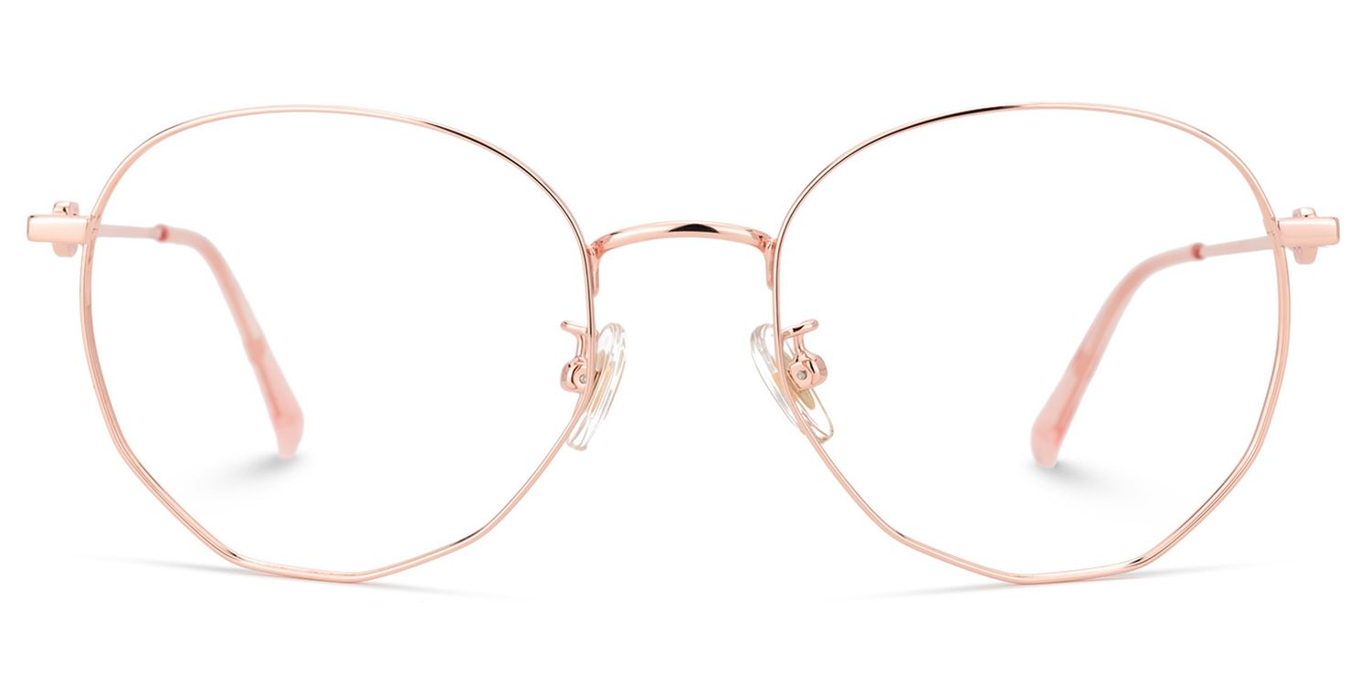 Neidy Geometric Rose-Gold Glasses | ZEELOOL Canada0