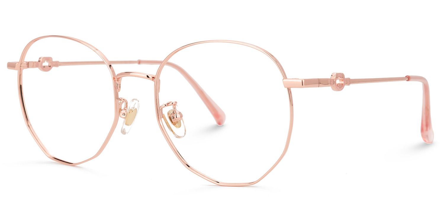 Neidy Geometric Rose-Gold Glasses | ZEELOOL Canada1