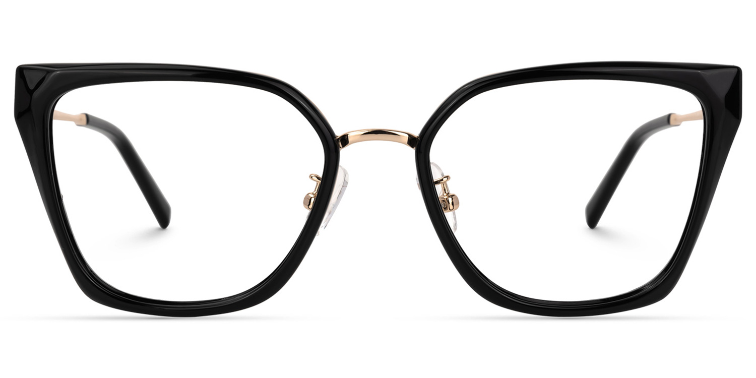 Martine Square Black Eyeglasses and Glasses Frames0