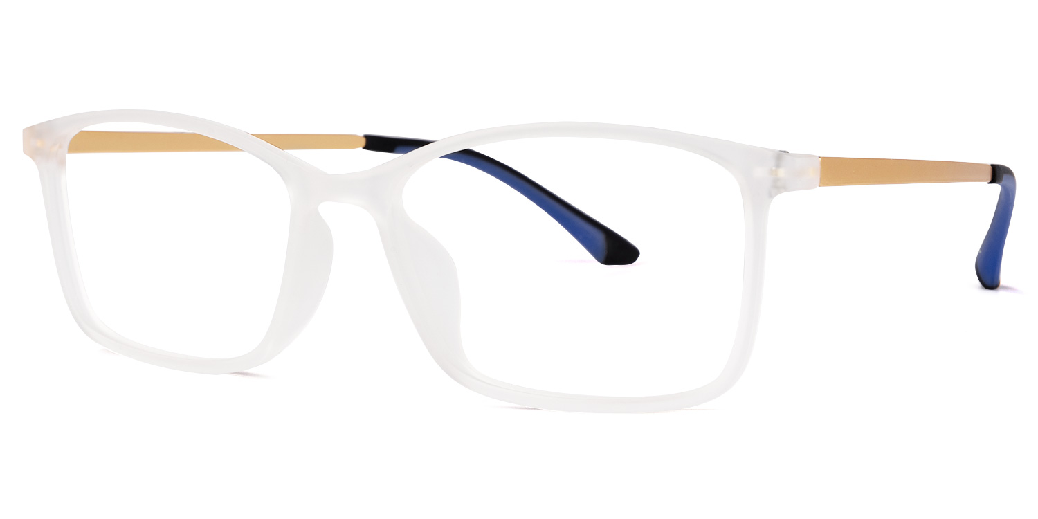 Yancy Rectangle White Glasses | ZEELOOL Canada1