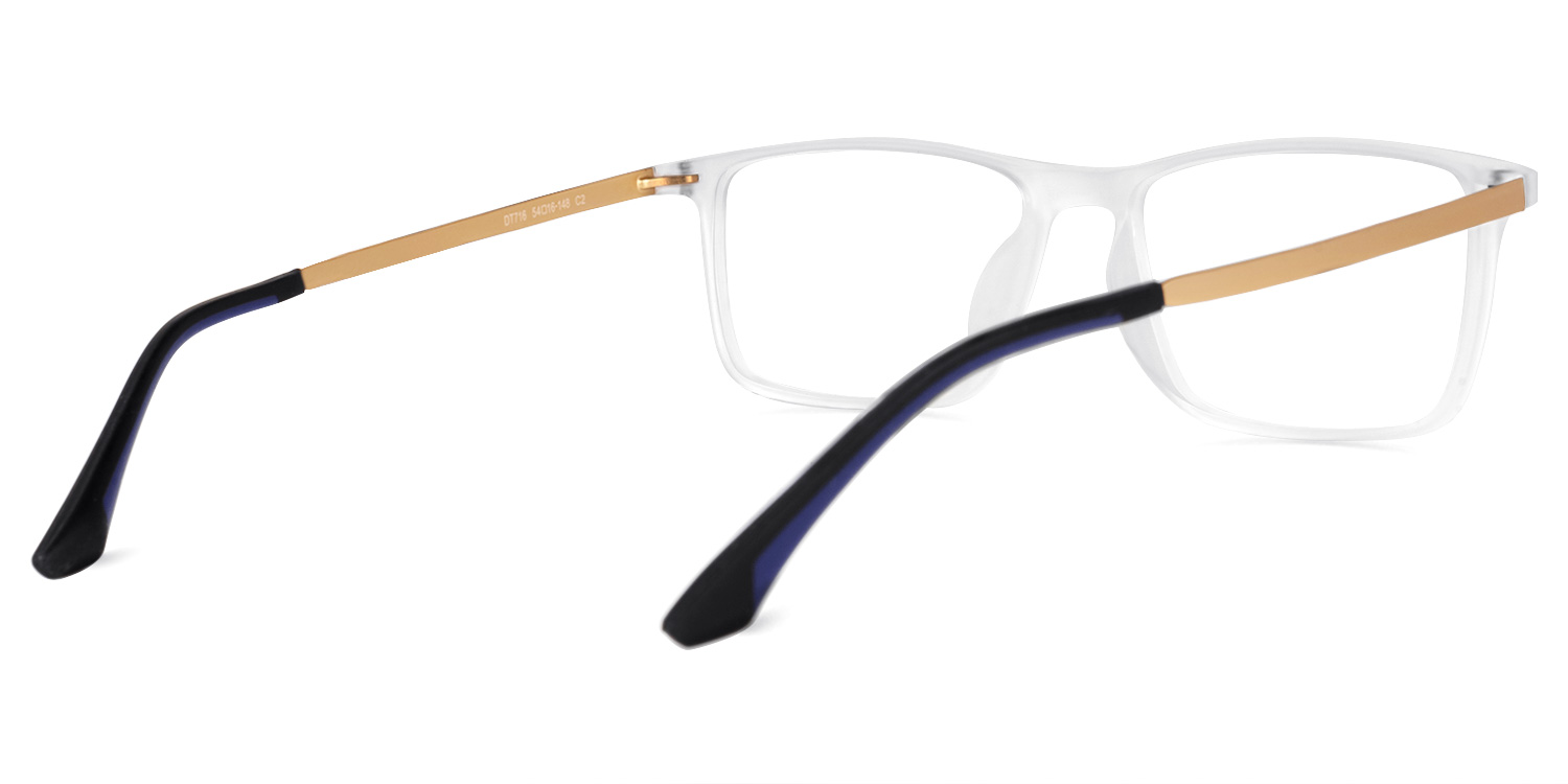 Yancy Rectangle White Glasses | ZEELOOL Canada3