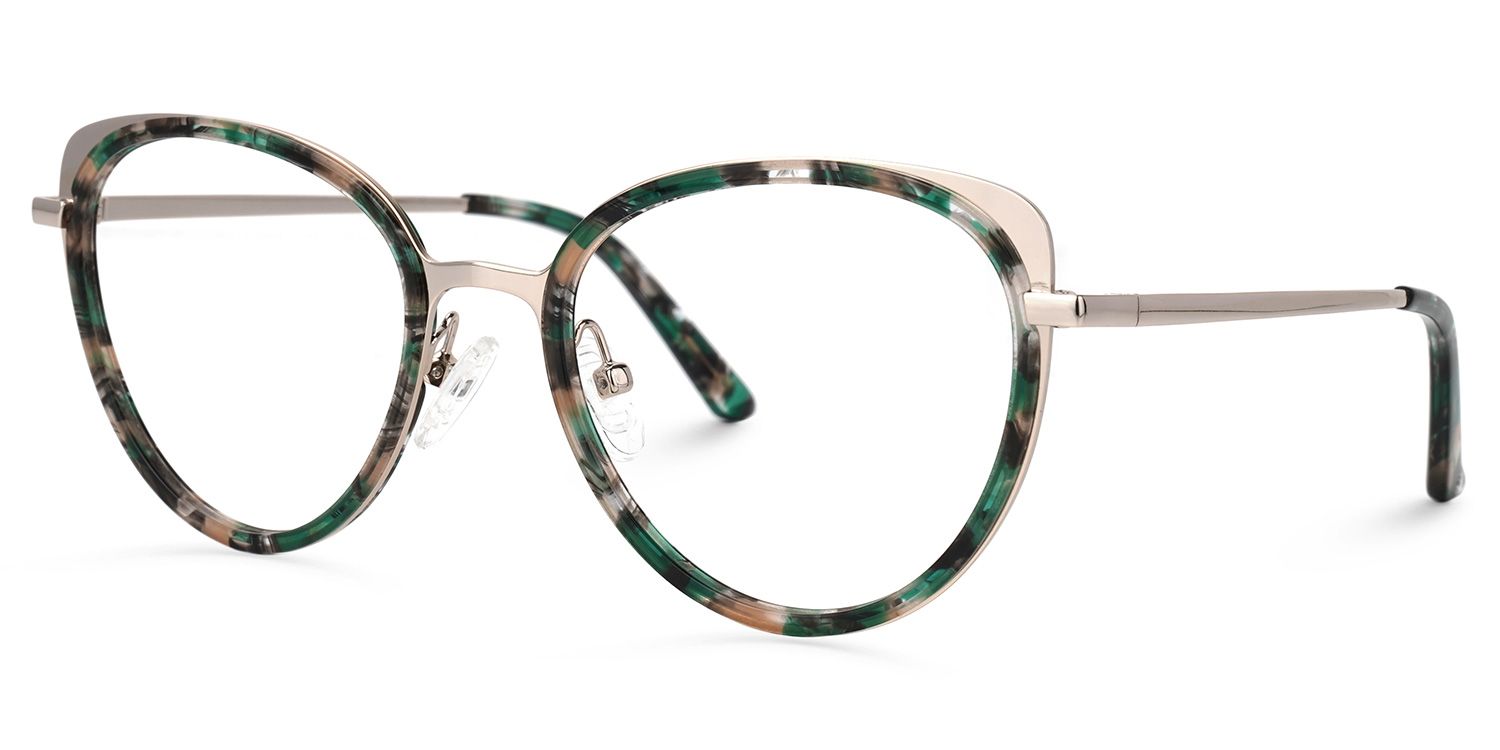 Vanesa Geometric Green-Floral Glasses | ZEELOOL Canada1
