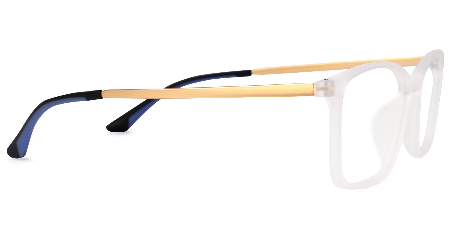 Yancy Rectangle White Glasses | ZEELOOL Canada2