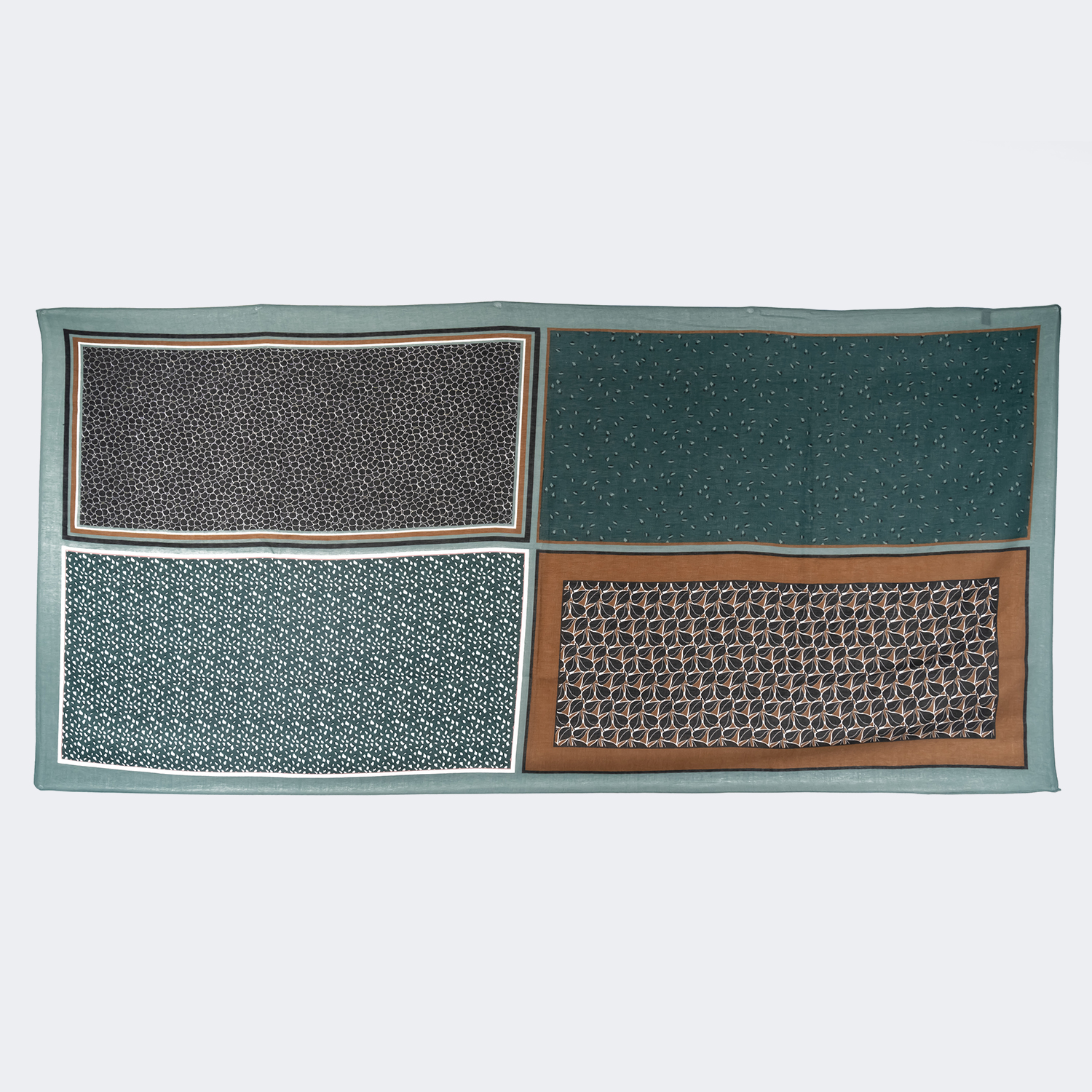 Vintage Four Seasons Available Black-Green Scarves | ZEELOOL Canada0