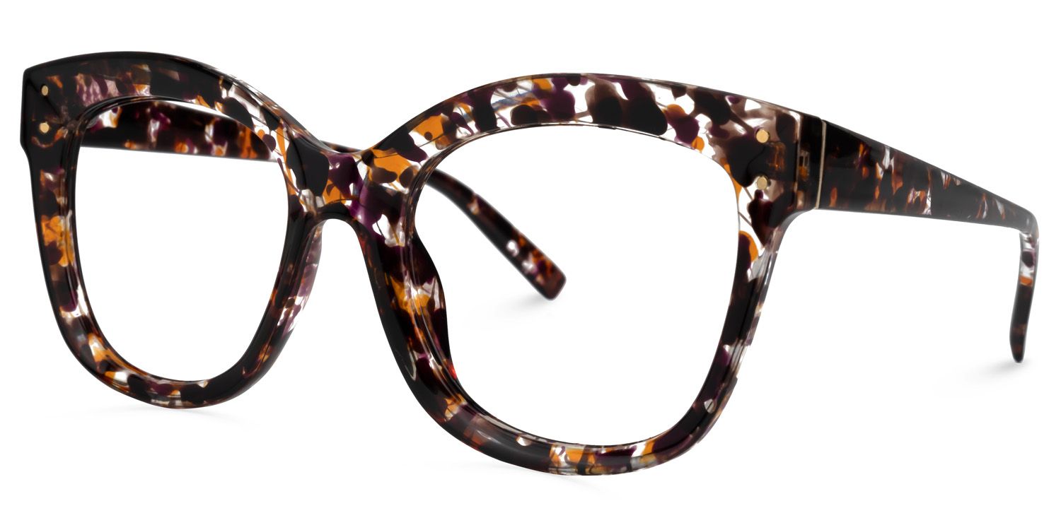 Karode Square Purple-Floral Glasses | ZEELOOL Canada1