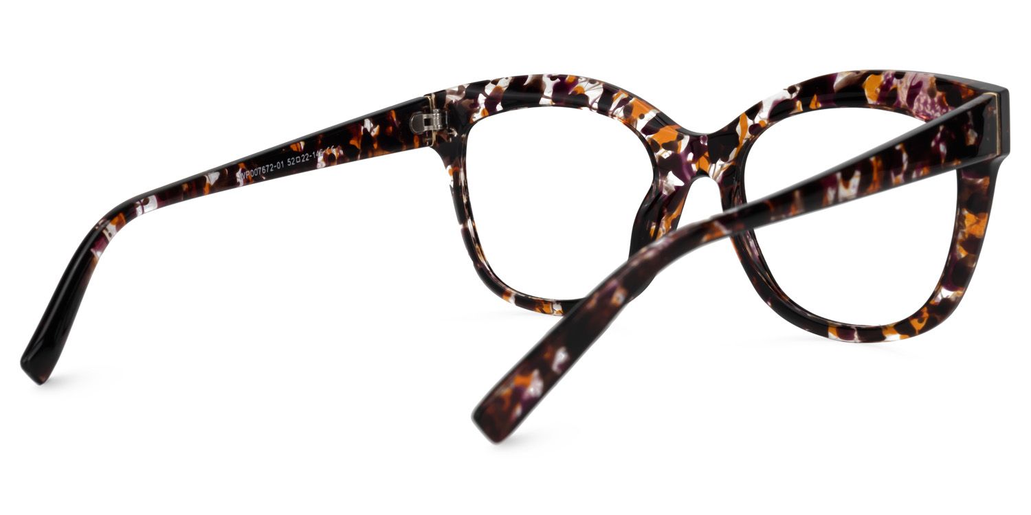 Karode Square Purple-Floral Glasses | ZEELOOL Canada3