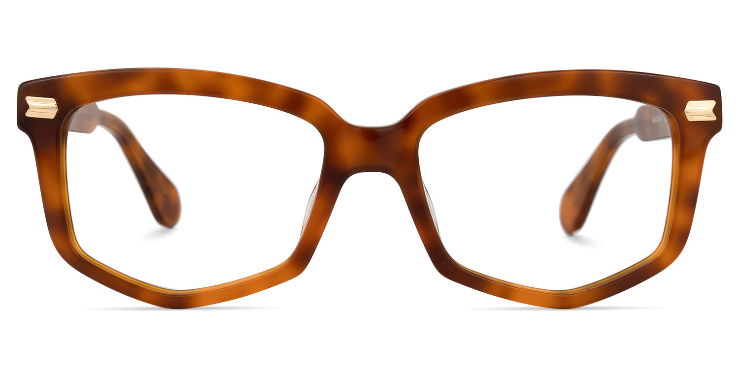 Geri Geometric Brown Glasses | ZEELOOL Canada0