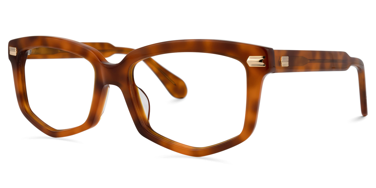 Geri Geometric Brown Glasses | ZEELOOL Canada1