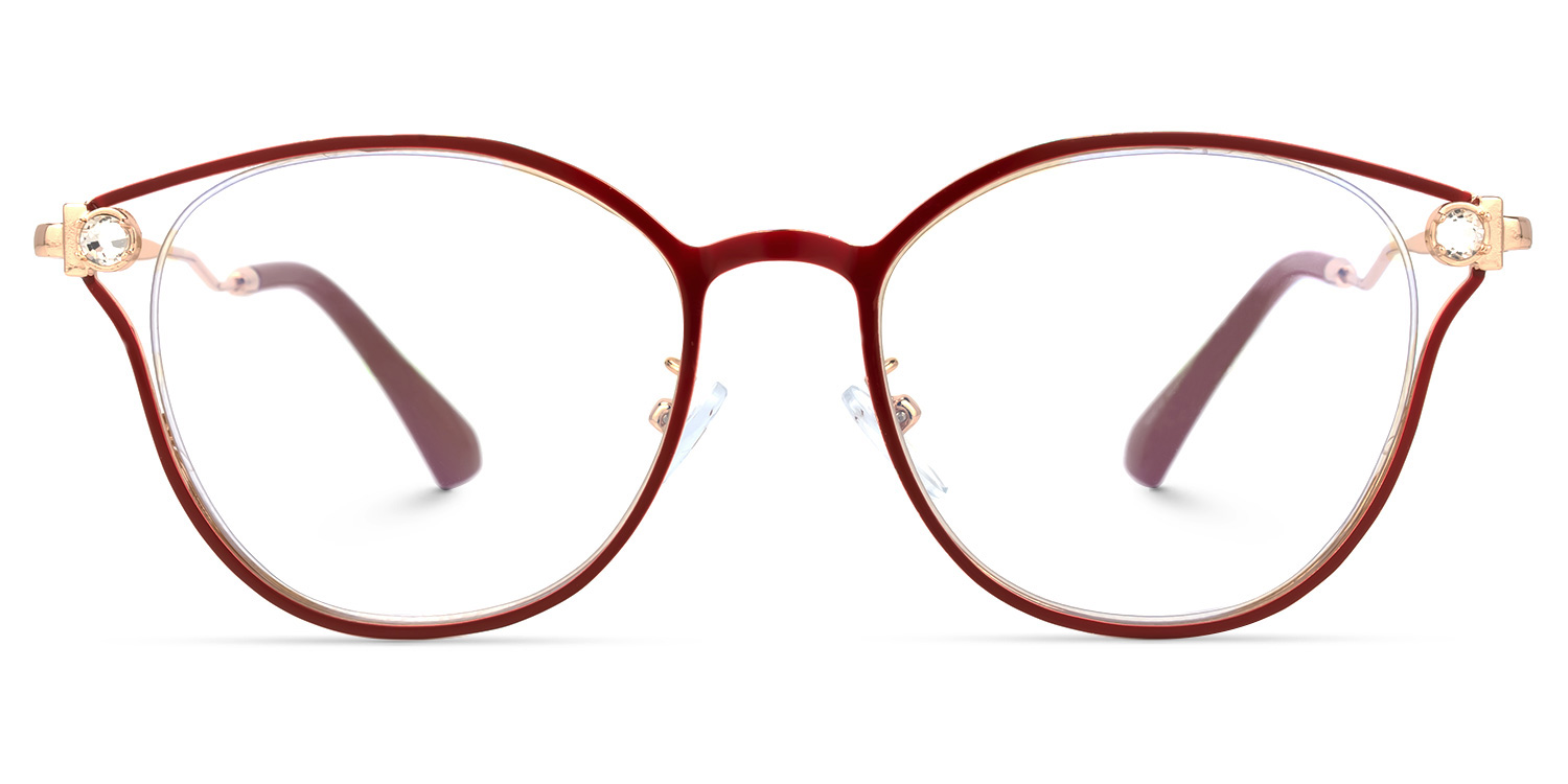 Marcella Geometric Red Glasses | ZEELOOL Canada0