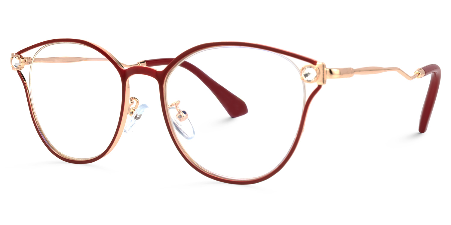 Marcella Geometric Red Glasses | ZEELOOL Canada1
