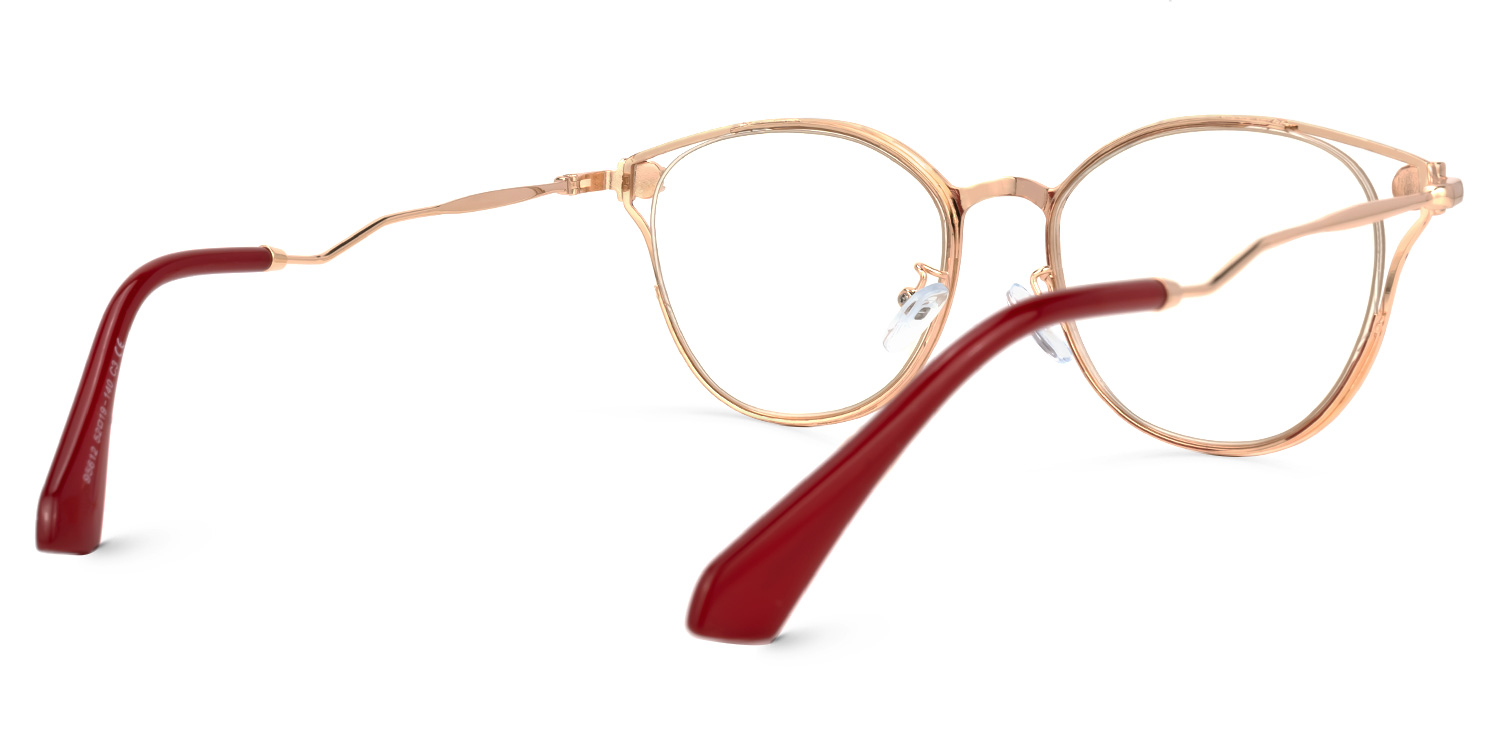 Marcella Geometric Red Glasses | ZEELOOL Canada3