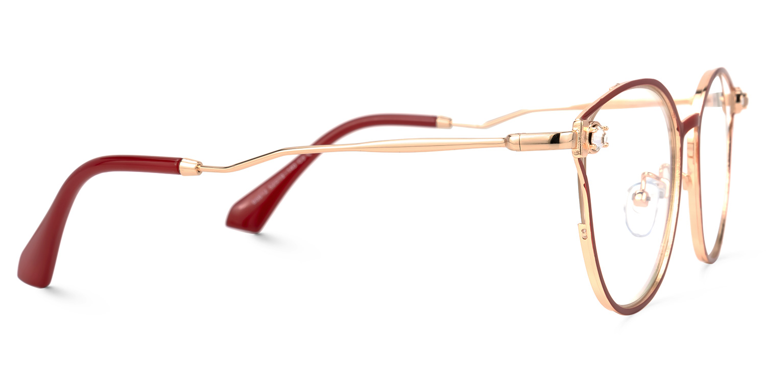 Marcella Geometric Red Glasses | ZEELOOL Canada2