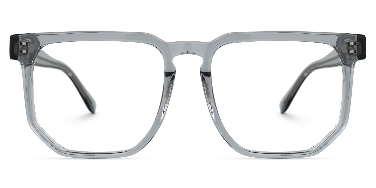 Matherne Square Clear Gray Eyeglasses | ZEELOOL Canada0