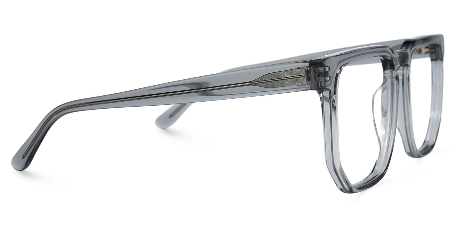 Matherne Square Clear Gray Eyeglasses | ZEELOOL Canada2