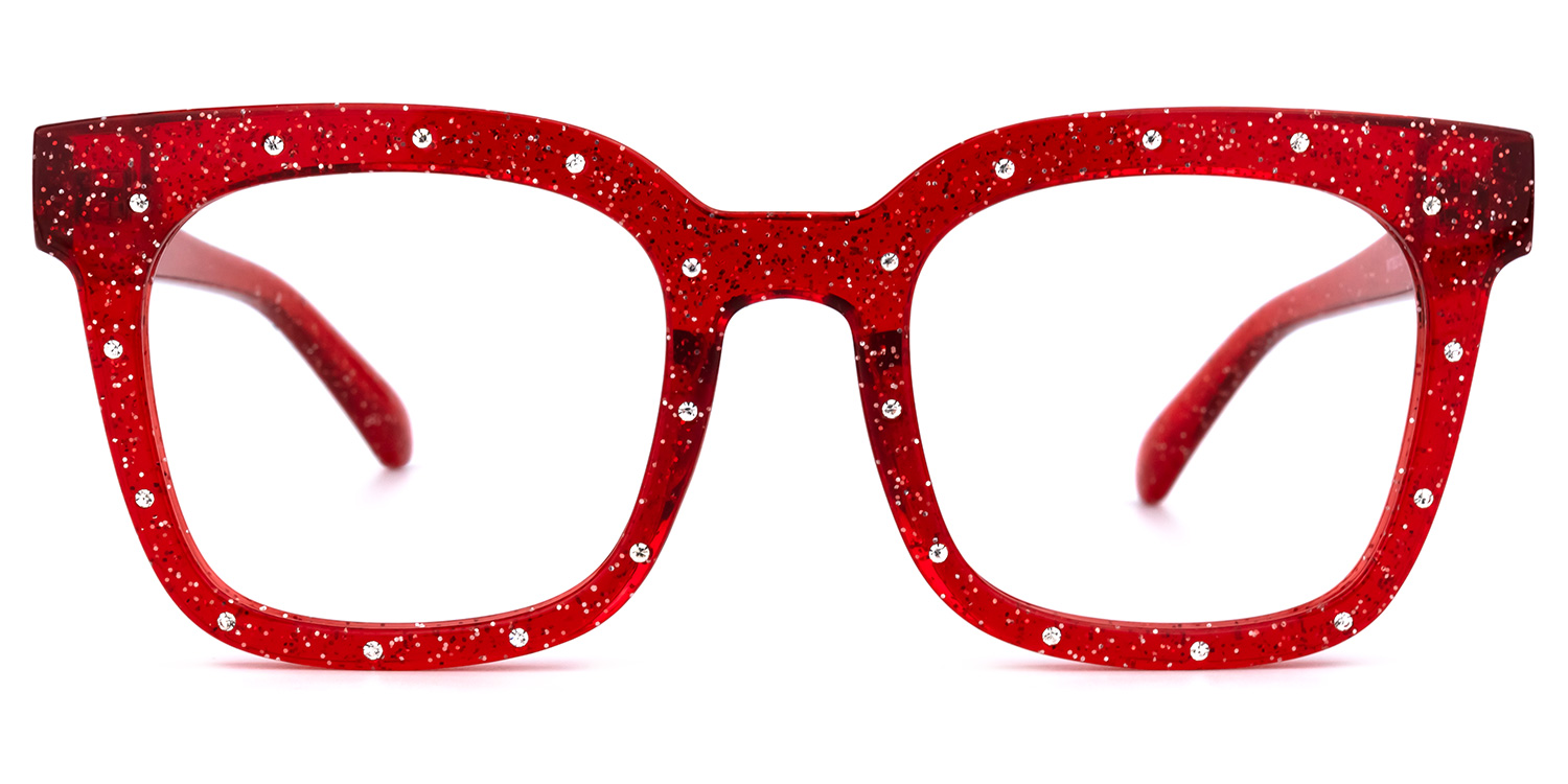 Eussub Square Red Glasses0