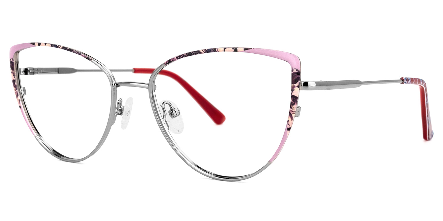 Mesha Cateye Pink-Floral Glasses | ZEELOOL Canada1