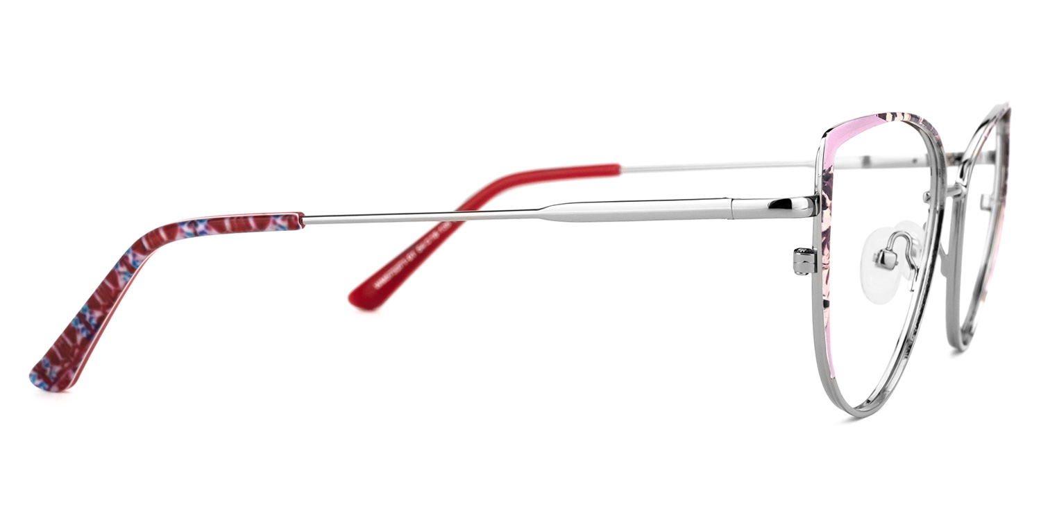 Mesha Cateye Pink-Floral Glasses | ZEELOOL Canada2