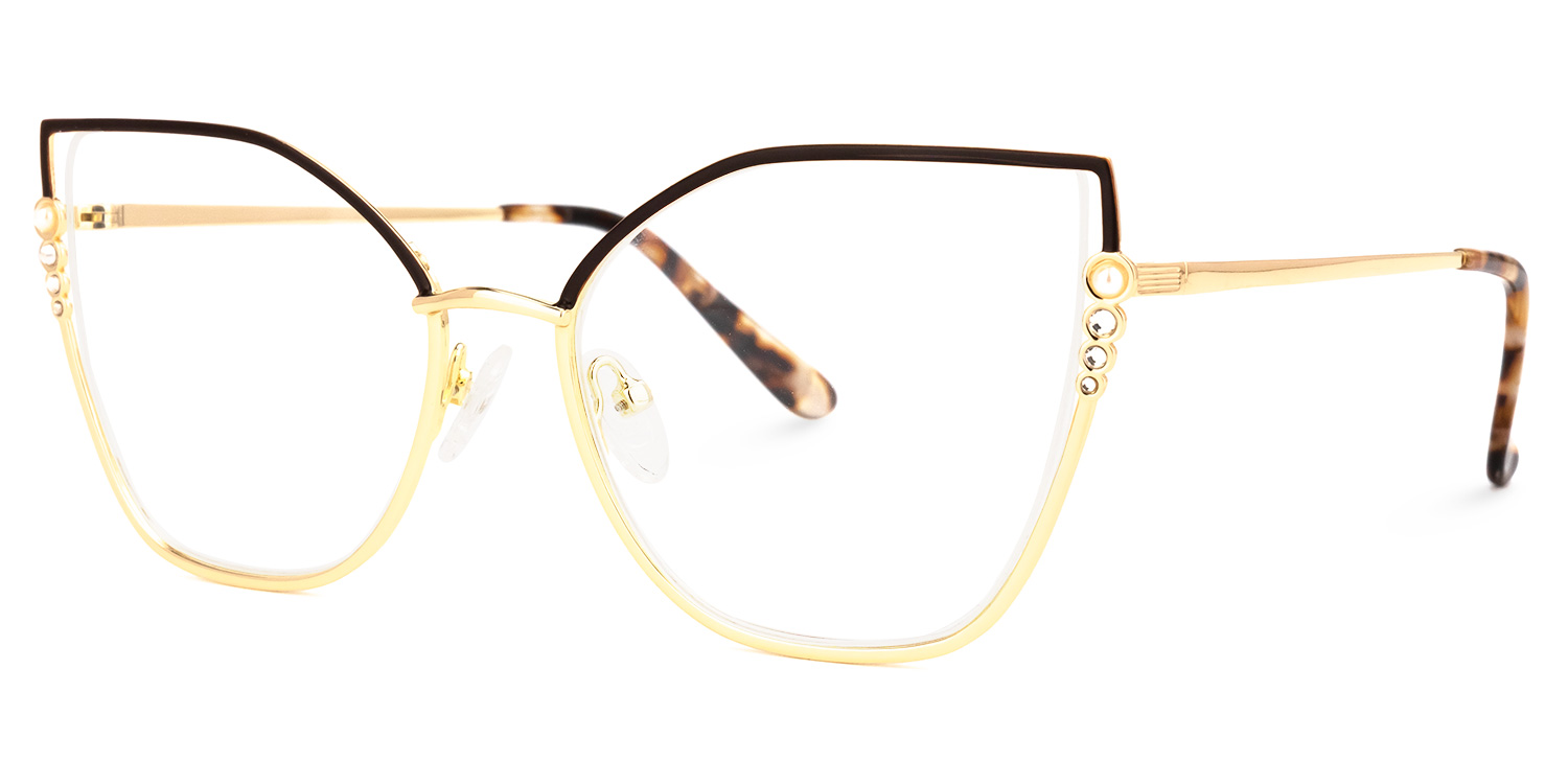 Chicky Cateye Black-Gold Glasses | ZEELOOL Canada1