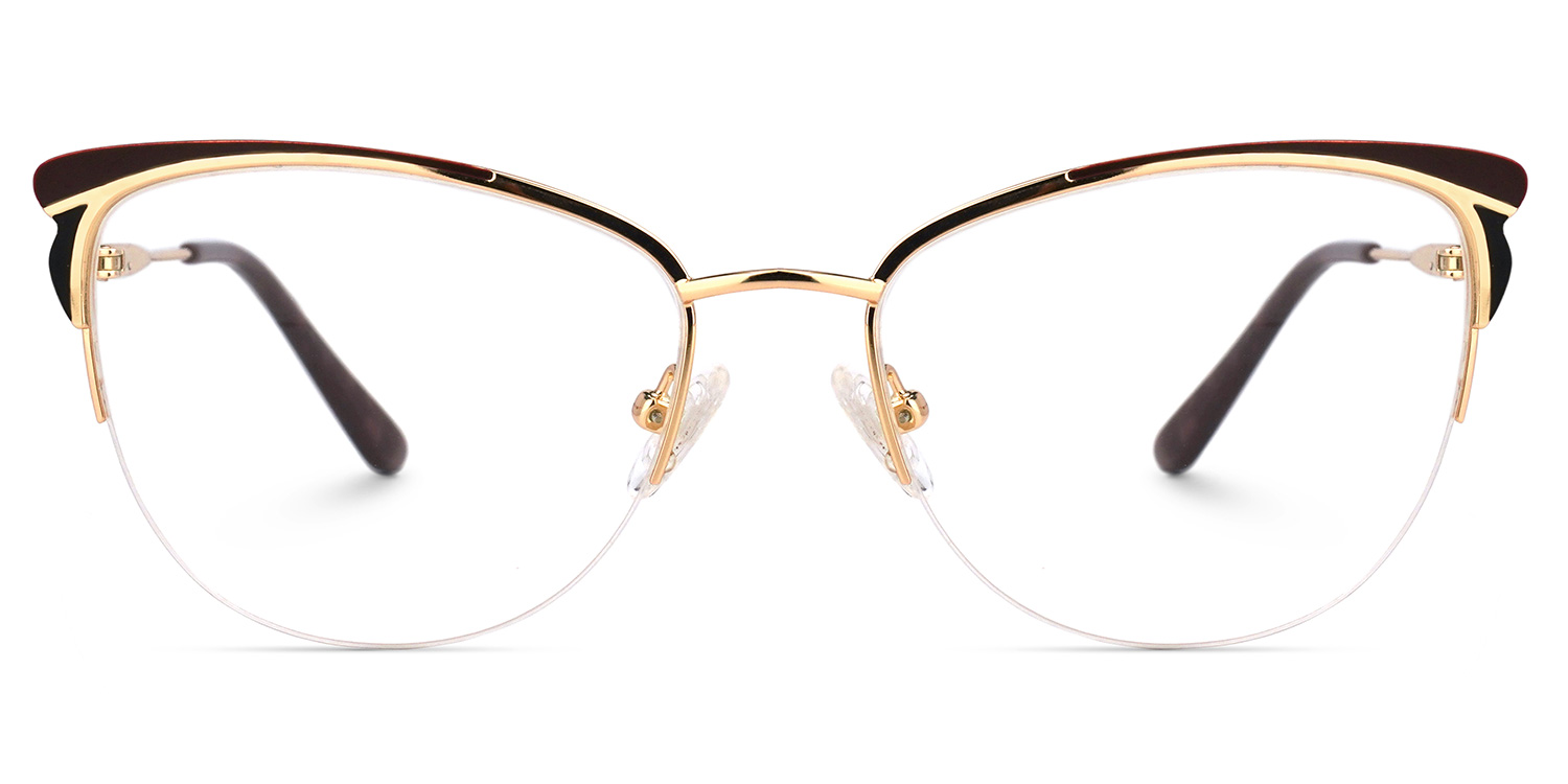 Pendy Browline Dark-Red Glasses0