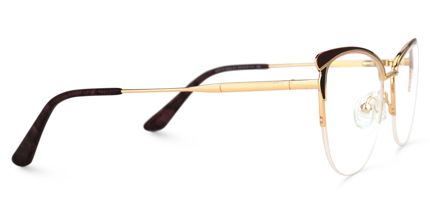 Pendy Browline Dark-Red Glasses | ZEELOOL Canada2