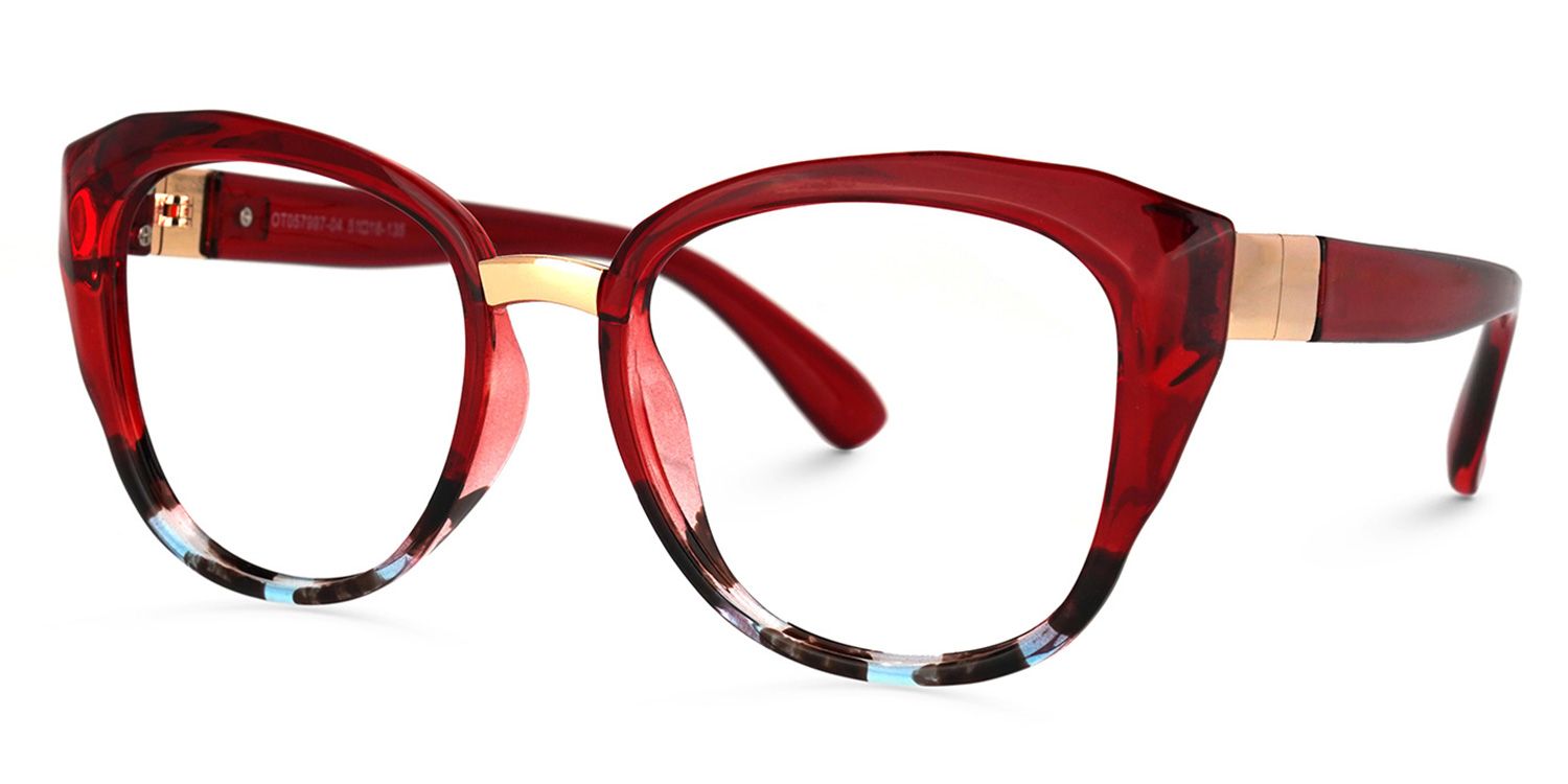 Mouna Cateye Red Glasses | Zeelool Glasses1