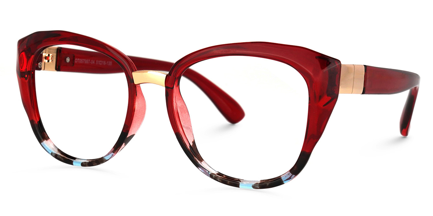 Mouna Cateye Red Glasses | Zeelool Glasses1
