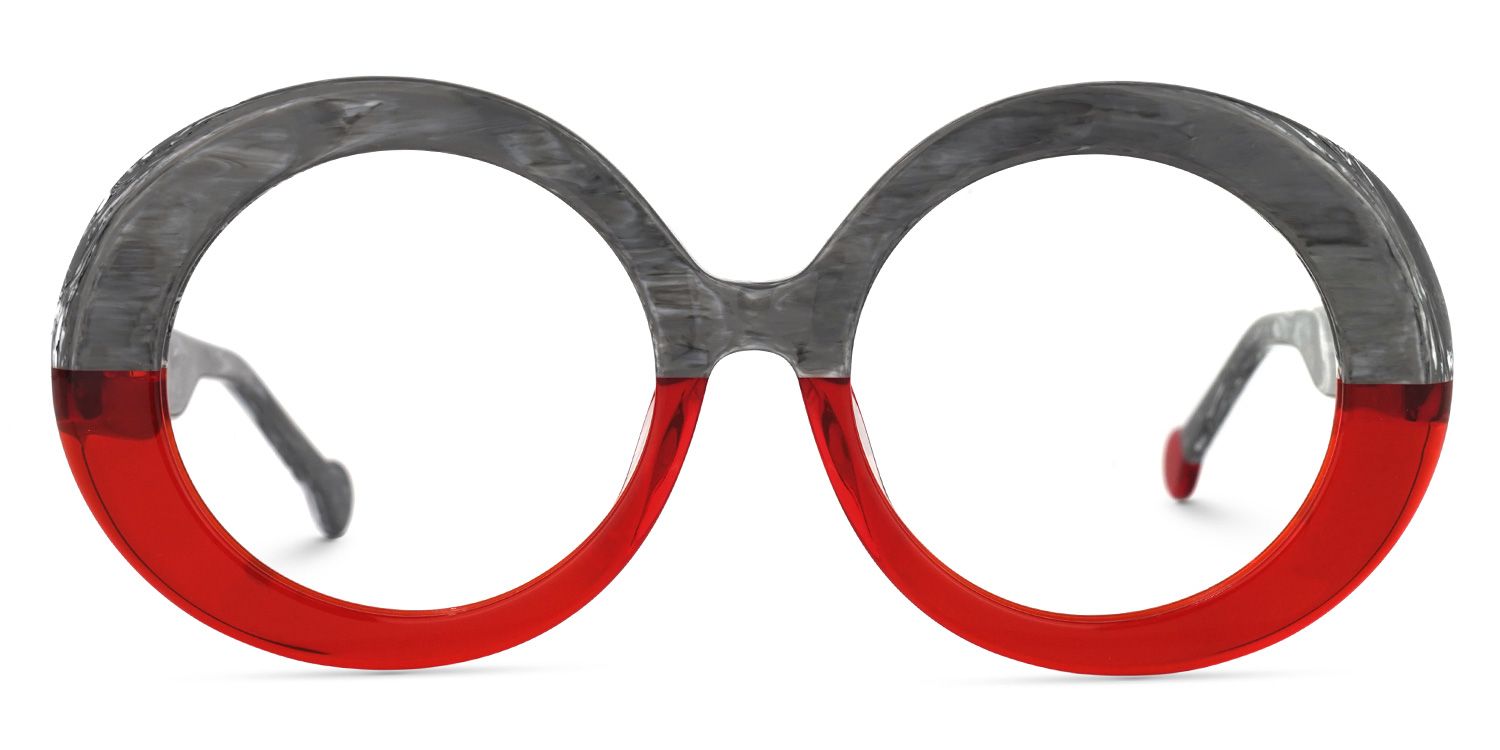 Pardo Round Gray-Red Glasses | ZEELOOL Canada0