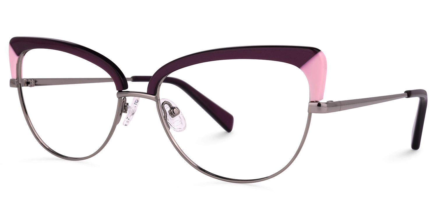 Myrdaliz Browline Dark-Red Glasses | ZEELOOL Canada1