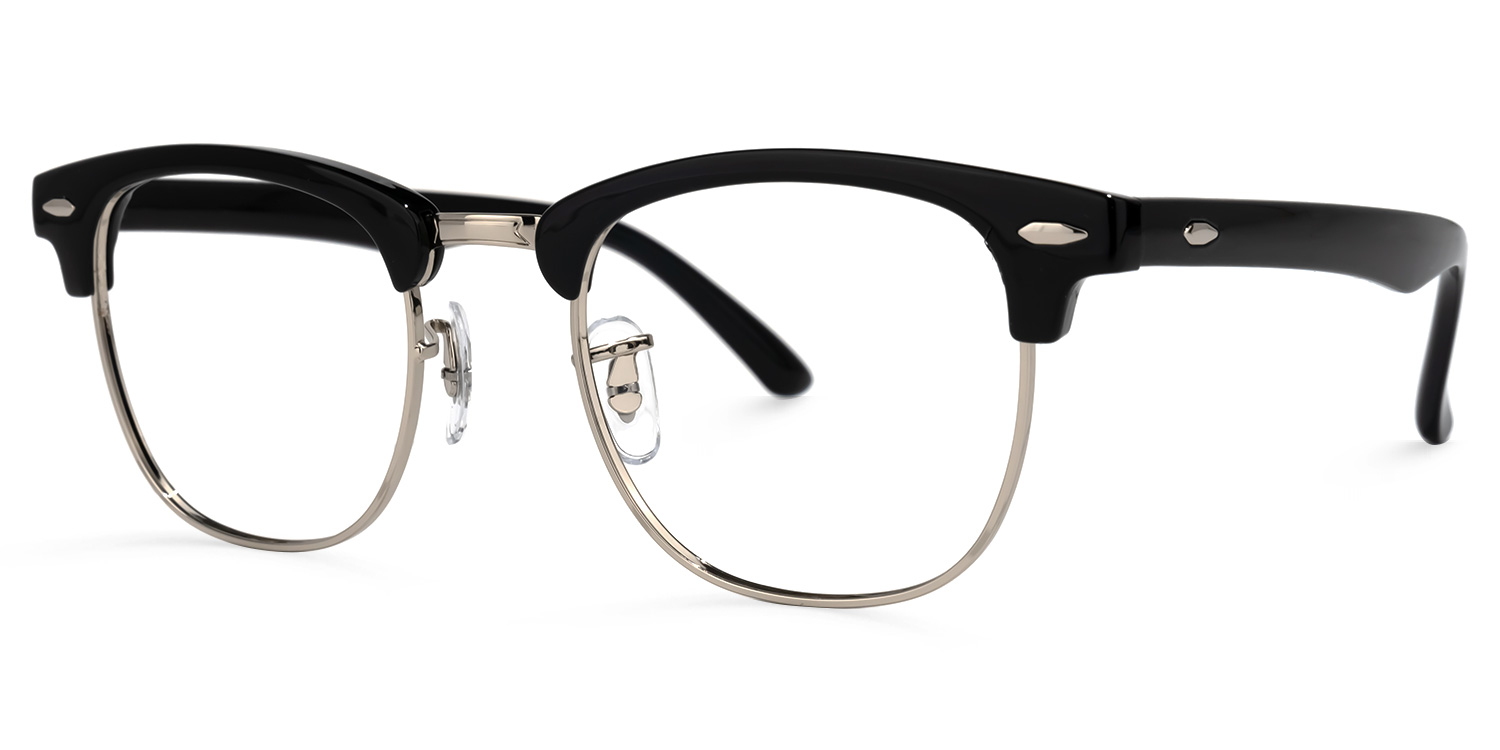 ZEELOOL Hacker Browline Black Glasses