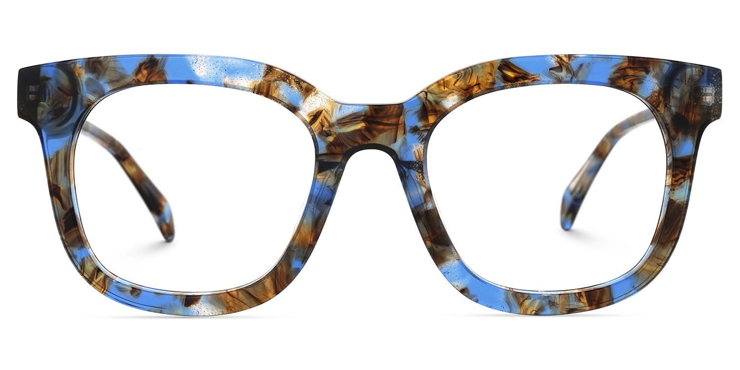 Lynette Square Blue-Floral Glasses | ZEELOOL Canada0